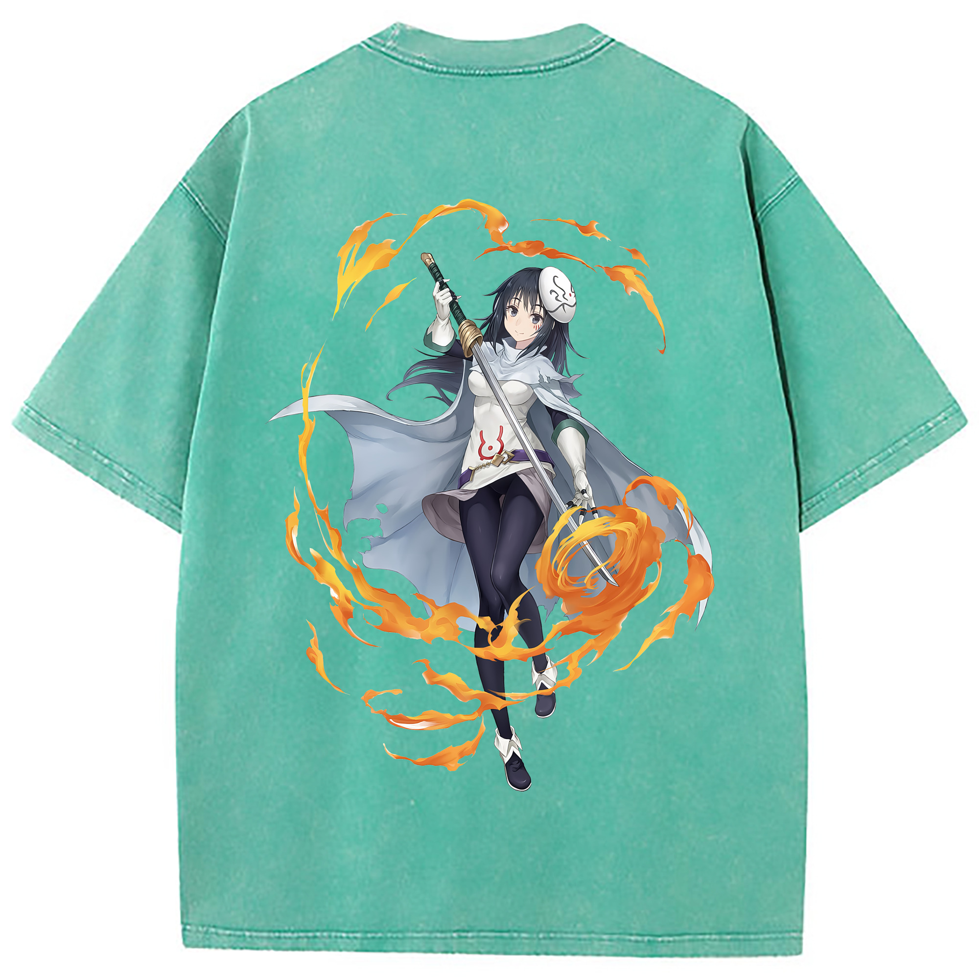 （画像用） 転スラ Regarding Reincarnated to Slime 綿100% ヴィンテージ風 半袖Tシャツ（背面プリント）